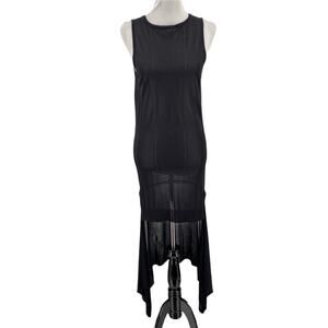Tabula Rasa Womens Black Open Back High-Low Sheer Dress Size Small